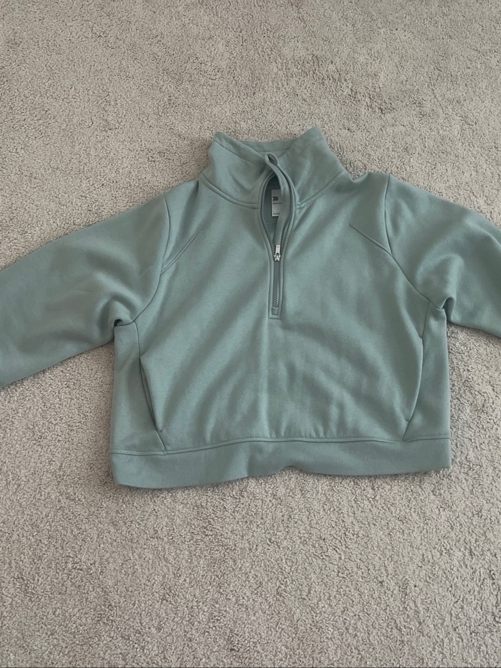 Sage/light green quarter zip with pockets